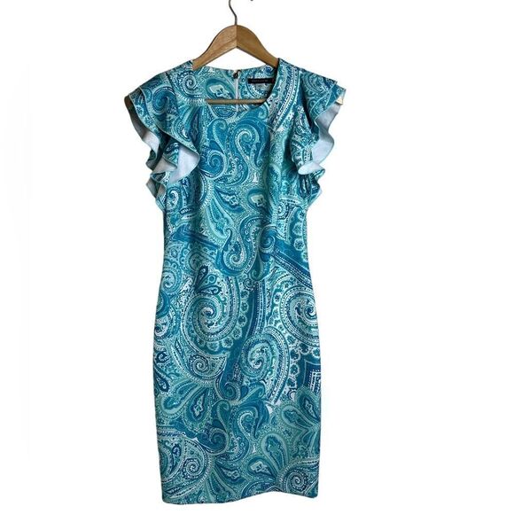 Tommy Hilfiger  blue scuba crew neck dress size 4 - Picture 1 of 5